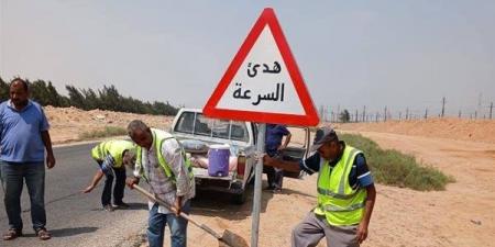 بعد حادث العمال، رفع كفاءة اجراءات السلامة بطريق الدواويس بالإسماعيلية (صور)