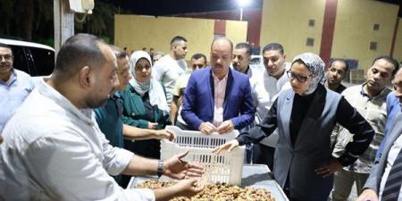 مع انطلاق موسم الحصاد، محافظ الوادي الجديد تتابع توريد وفرز التمور بمجمع التمور بالخارجة