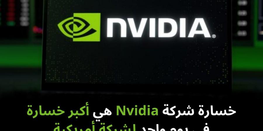 خسارة
شركة
Nvidia
هي
أكبر
خسارة
في
يوم
واحد
لشركة
أمريكية