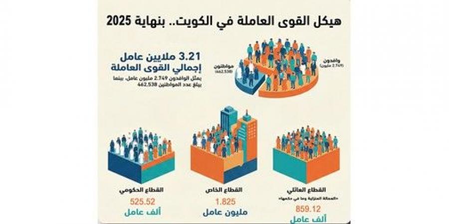 3.21 ملايين إجمالي القوى العاملة في البلاد.. من بينهم 462.538 ألف مواطن ومواطنة