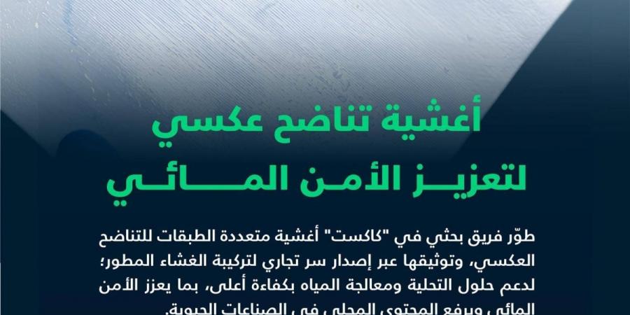 «كاكست» تنجح في تطوير وتصنيع أغشية تناضح عكسي لتعزيز الأمن المائي ورفع المحتوى المحلي